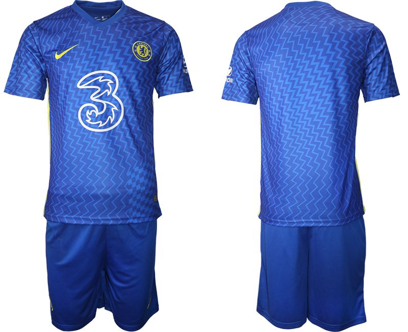 Men 2021-2022 Club Chelsea FC home blue blank Nike Soccer Jersey->chelsea jersey->Soccer Club Jersey